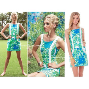 Lilly Pulitzer Liz Limeade Roar Of The Jungle Lace Detail Shift Dress 2